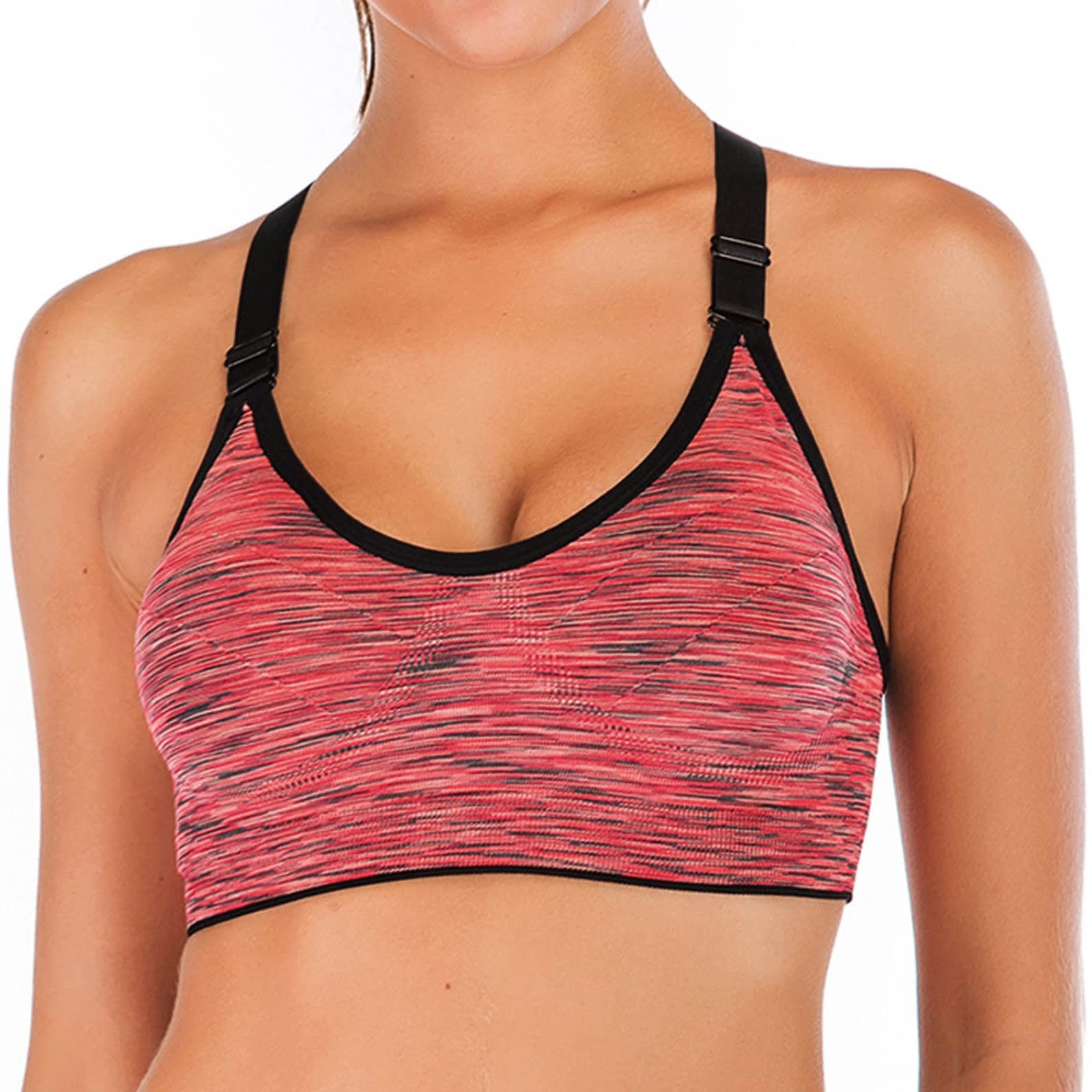 Reggiseno Sportivo da Donna for Yoga Alto, Corsa, Palestra, Senza Cuciture, Canottiera Fitness, Confezione da 2, E, XL