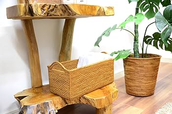 Amazon | MANJA BAS-0242 バリ雑貨 アタ製品 持ち手つき