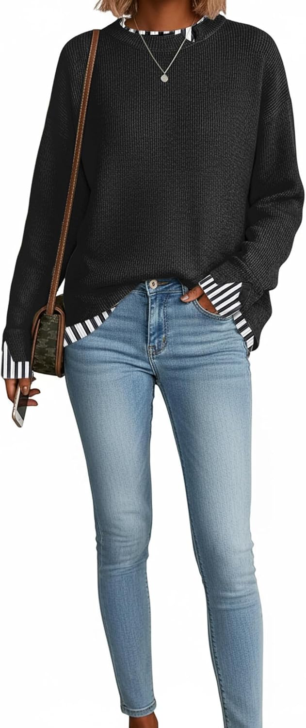 Disamer Womens Sweaters Fall Clothes Fashion 2026 Cowboy Chic Knit Cozy Sweater School Teacher Outfits Long Sleeve Pullover - Image 2