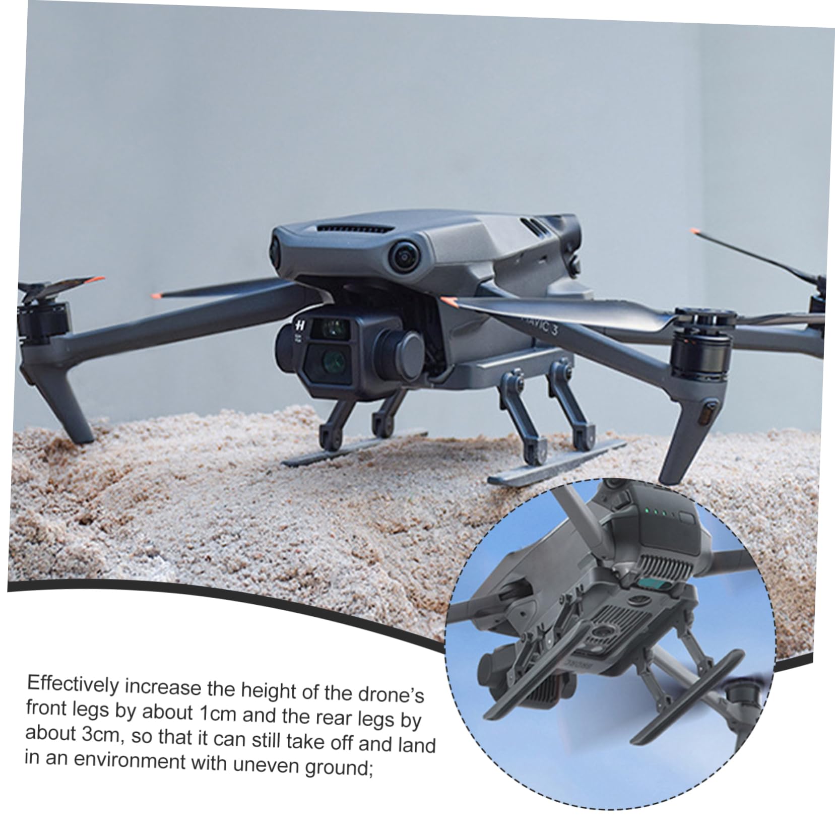 ORFOFE Universal Drone Landing Gear for 3 Heightening Tripod Retractable Gear