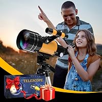 HAUEA Teleszkóp Csillagászat 70/400mm Gyerekeknek Kezdőknek Felnőtteknek Állvánnyal Hold Szűrővel Telefon Adapterrel Bolygók Hold Megfigyelé 9