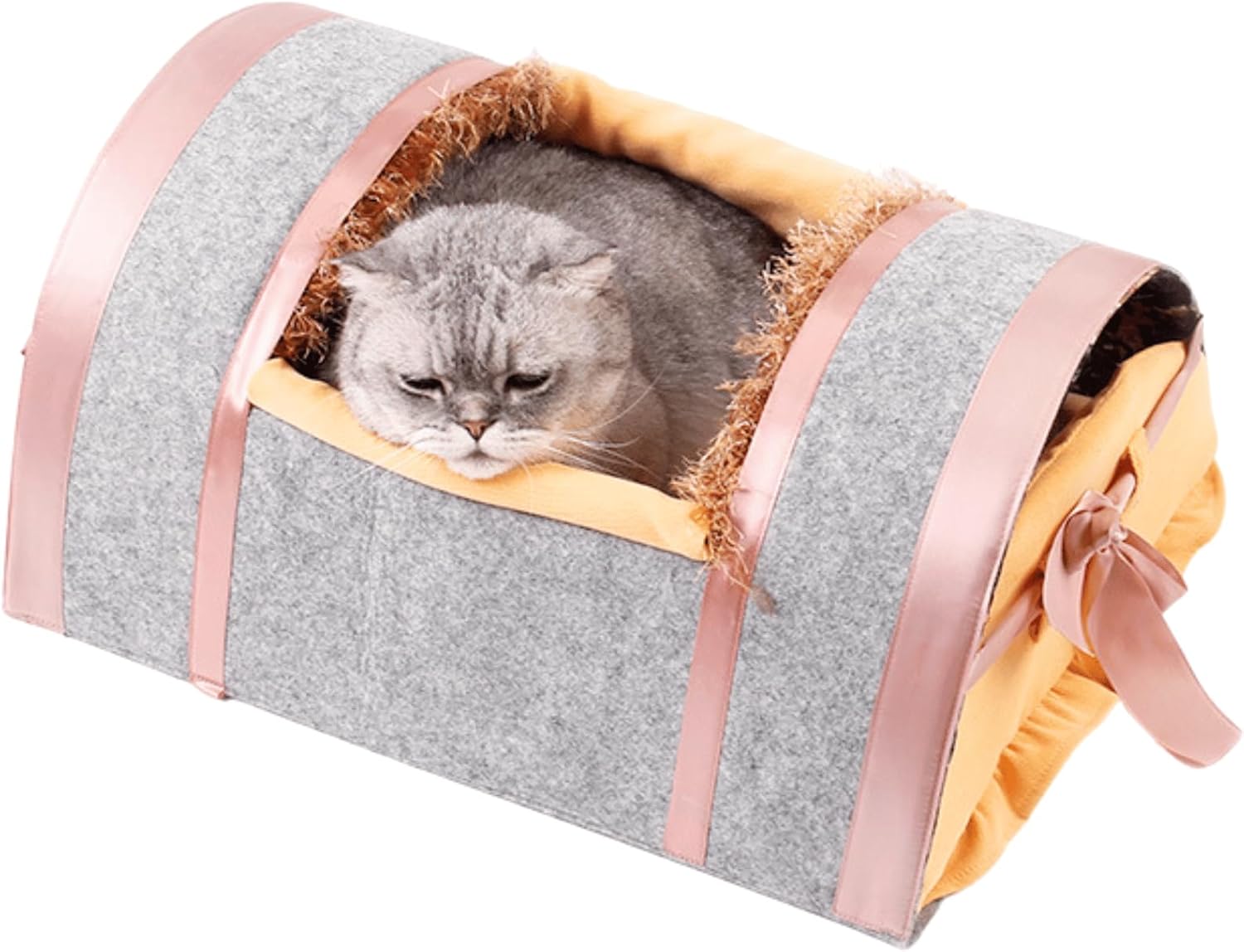 Large Cat Toys Collapsible Tunnel Tube, for Small Pets Bunny Rabbits, Kittens, Ferrets,Puppy and Dogs (Grey)