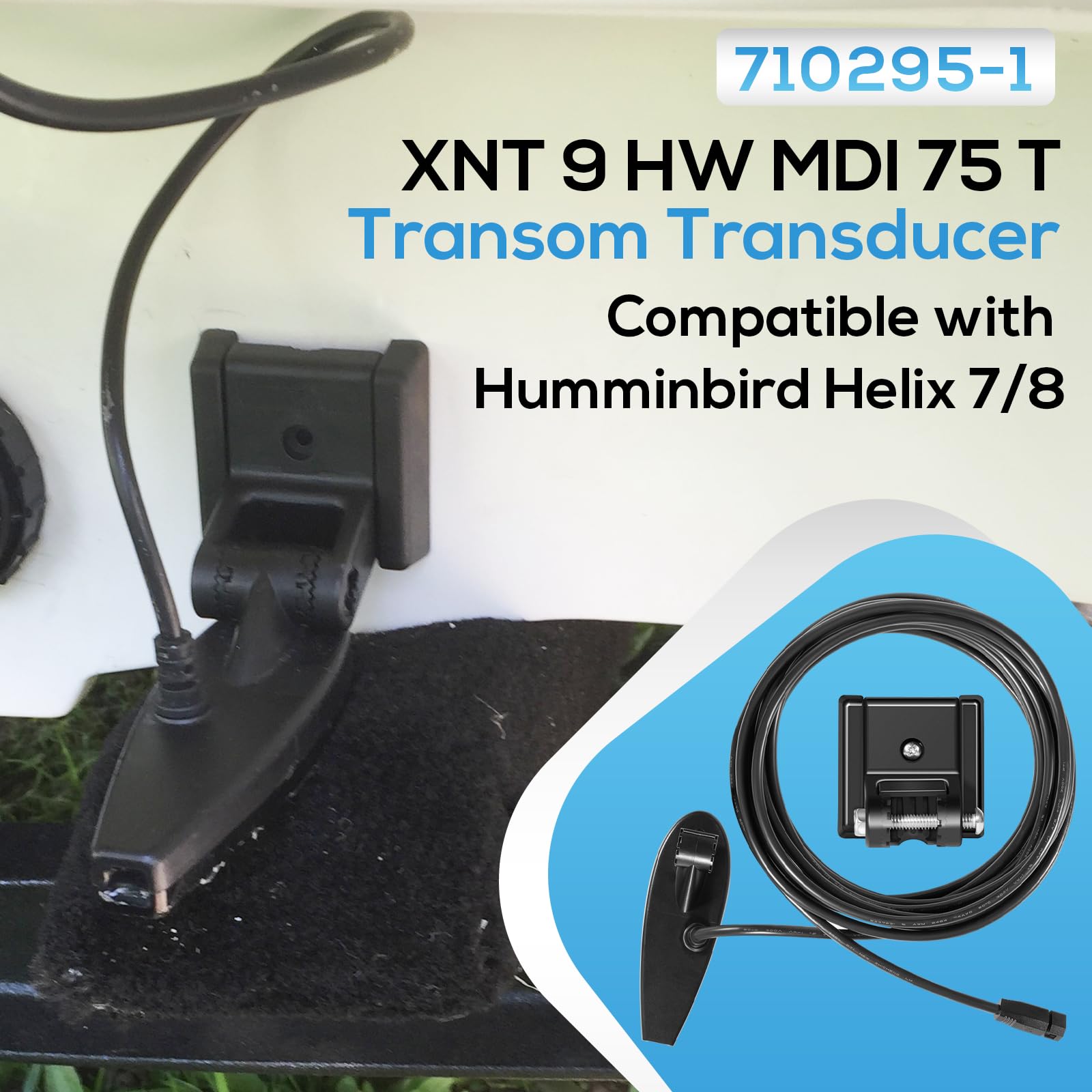 Amazon.com: Upgrade 710295-1 XNT 9 HW MDI 75 T Transom Transducer