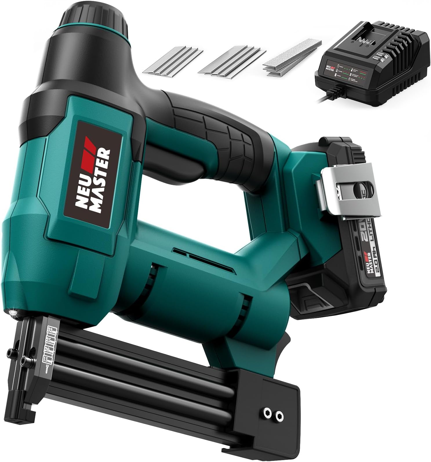 Nail Gun Cordless with Battery Powered - 18 Gauge 2 in 1 Brad Nailer/Staple Gun, 20V Max. 2.0Ah Battery & Charger, 800 Nails & 200 Staples Included