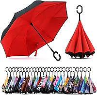 Vista 34 de SIEPASA Paraguas invertido invertido de 49/56 pulgadas, doble toldo extra grande, ventilado, resistente al viento, impermeable, paraguas de golf