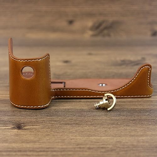 Miniatura 6 de Rieibi EOS R7 - Funda de piel sintética de calidad para cámara digital Canon EOS R7 - Funda de agarre para Canon EOSR7, marrón, funda para cámara