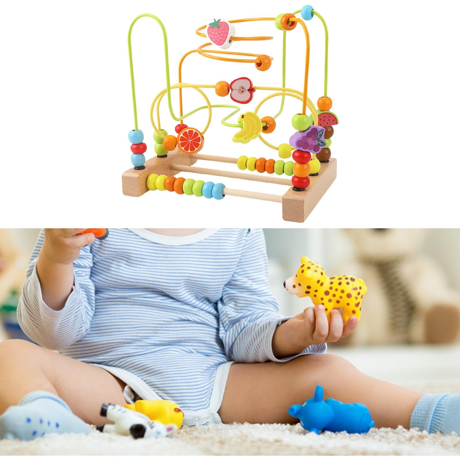 Sharplace Laberinto de para Niños de 1, 2 Y 3 años, de Madera Colorida con Forma de Círculo, Juguetes Educativos para Niños Pequeños, Fruta b