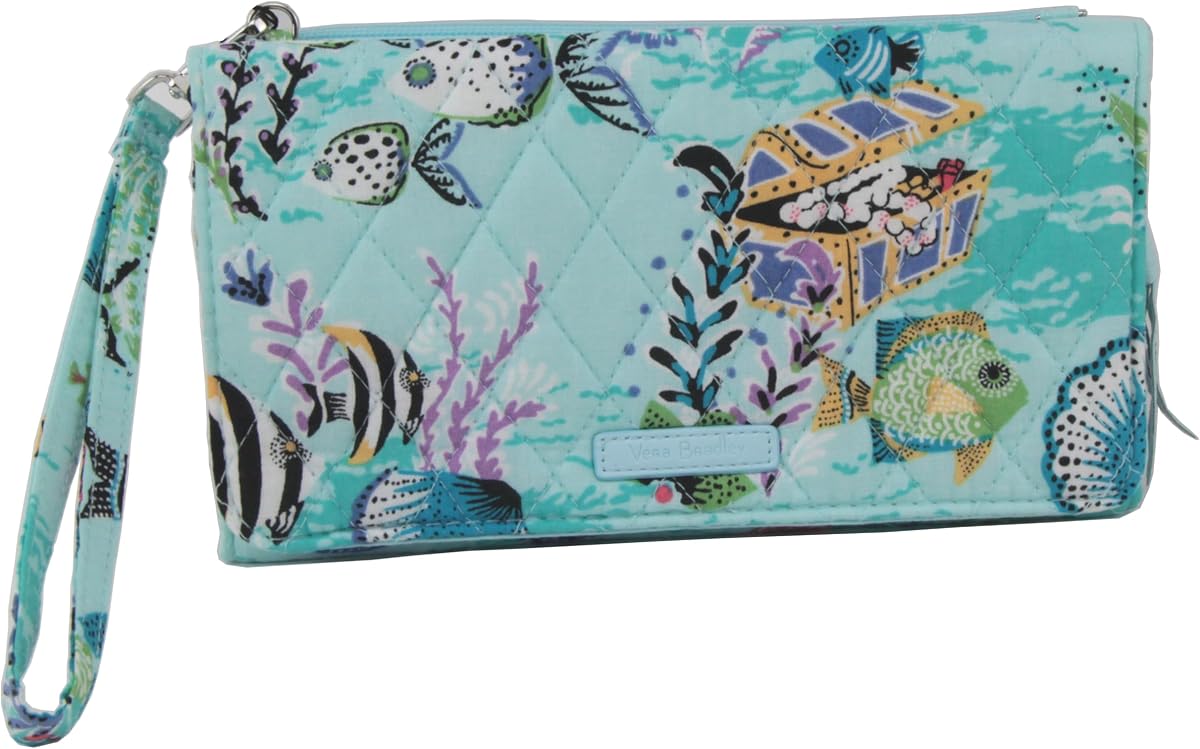 Vera Bradley RFID Wallet Wristlet Crossbody Bag in Cotton, Antilles Treasure