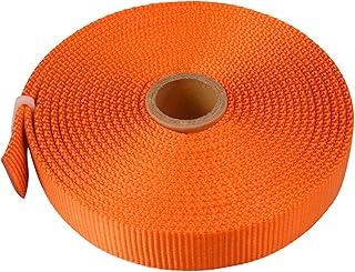SEPEAK 1 inch Nylon Tubular Webbing, 20kN/4500 lbs, Heavy Duty Climbing Strap for Rescue, Outdoor Climbing, Firefighting, Rigging, Ziplining, Anchoring,Hanging,1pc,Orange,5 Yard