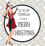 Pack of 10 Art Deco Christmas Traditional Greeting Cards & Envelopes. Full Colour Inside with Christmas and New Year Message.