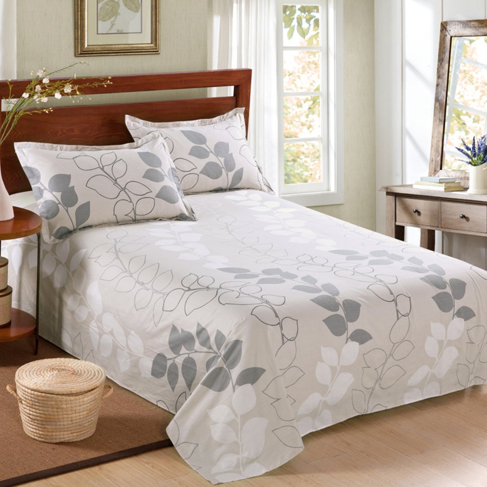 Draps en coton supérieur 160x230cm pour lit simple et dortoirs