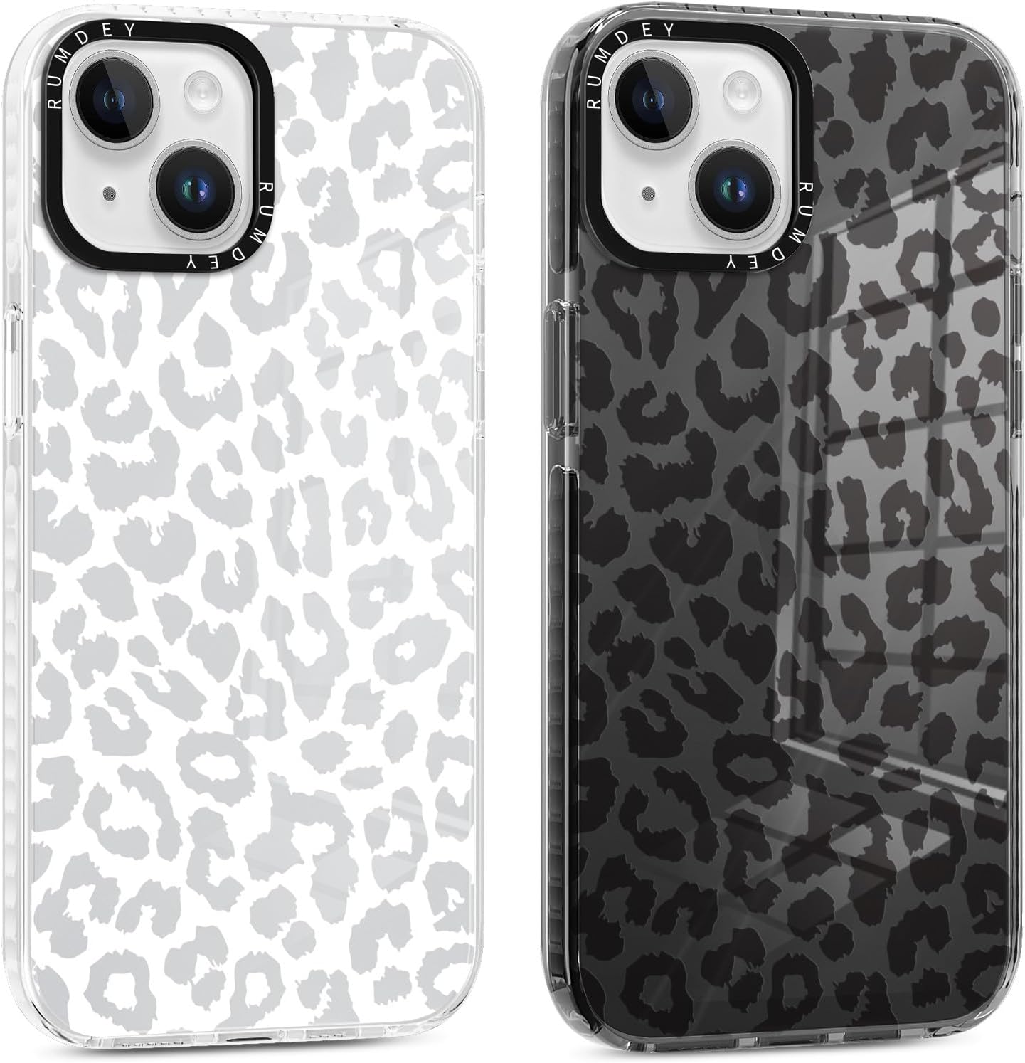 2 Pack Cheetah Print Cases for Apple iPhone 13 / iPhone 14 Case 6.1 inch, Clear Cute Coquette Fashion Leopard Patterns for Girls Women Funda with Shockproof Protection Silicone Soft TPU Cover