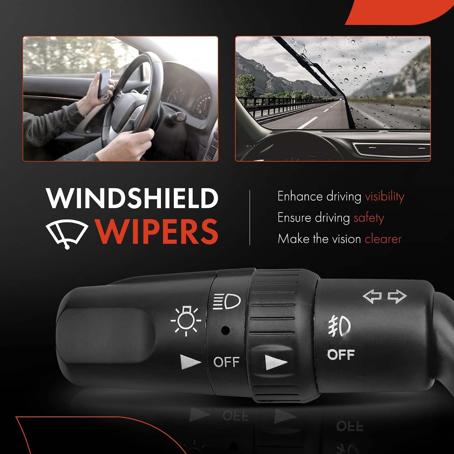 A-Premium Turn Signal Switch, Headlamps Beam Fog Light Multifunction Switch Lever Compatible with Mazda 3 2004-2010, No Automatic Headlight Control, Replace # BN8R66122
