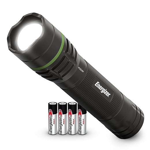 Energizer LED Tactical Flashlight TAC-950, Ultra Bright IPX4 Water Resistant Flash Light, Rugged Metal Body, Manual Focus (Batteries Included)