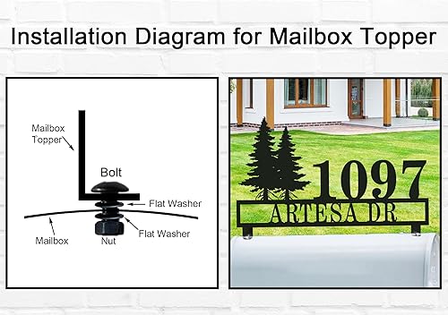 Miniatura 9 de Cartel de metal personalizado para buzón de correo del árbol de la vida, números de casa para buzón, placa de dirección de metal personalizada,