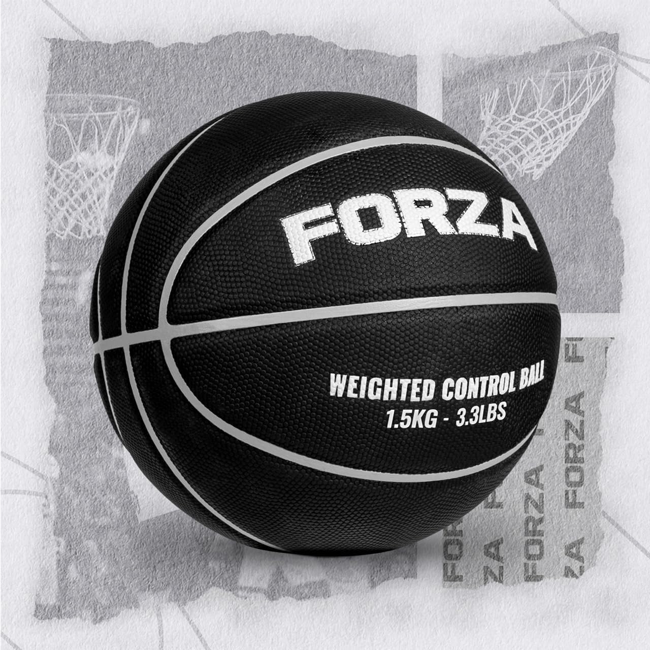 FORZA Weighted Control Training Basketballs [Size 7 ] | Improve Dribbling, Speed & Strength - 3 Weight Options: 2.2lbs, 3.3lbs or 4.4lbs