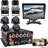 8 Channel Mobile DVR Backup Camera System Remote Monitor on PC Phone GPS WiFi 4G 1080N AHD Vehicle Car DVR MDVR Video Recorder with 8 2.0MP Dome Side Rear View Car Cameras for TruckRVBus
