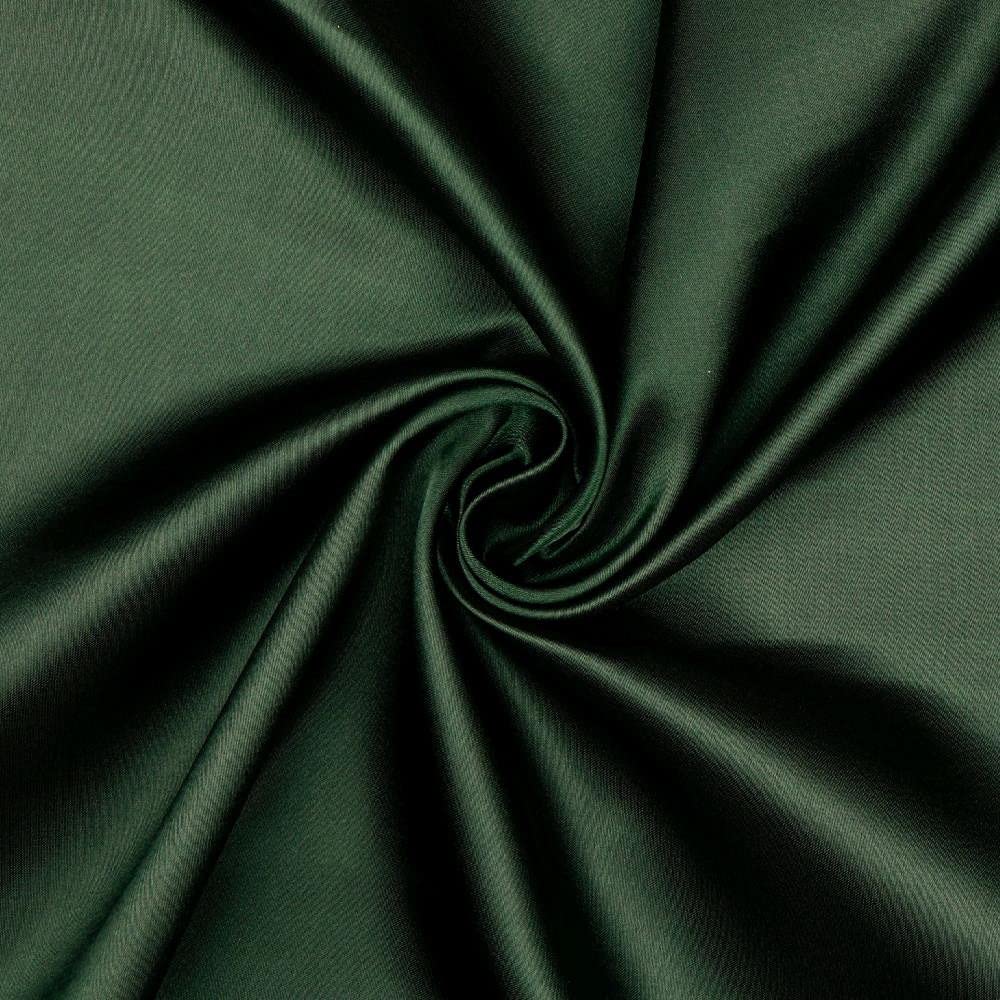 Polyester Liquid Satin Fabric Material Dark Green, 1Mtr - 145cm x 100cm
