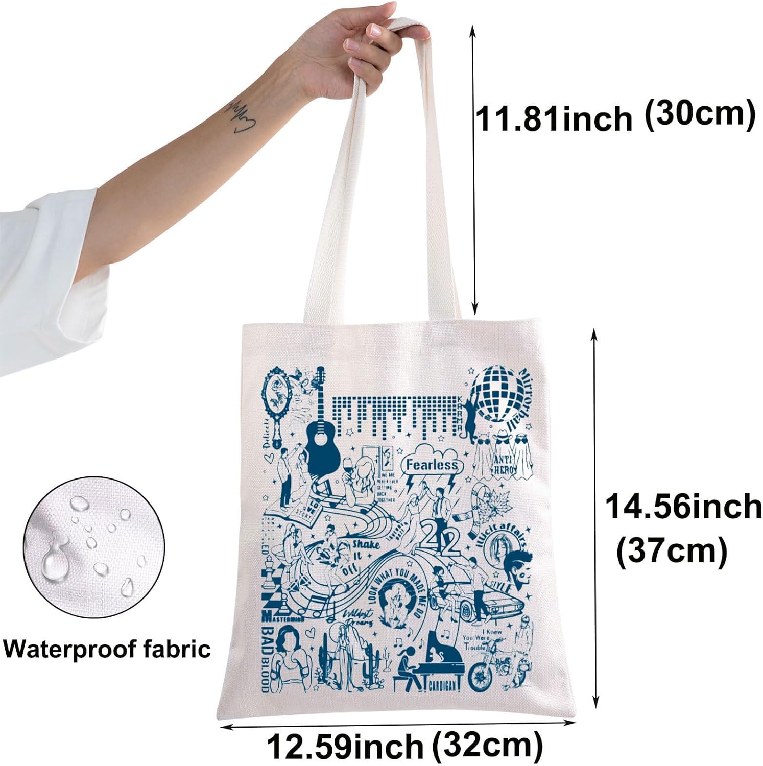 BWKTOP Singer Tote Bag Album Gifts Song Lyrics Shoulder Bag Merchandise - Image 2