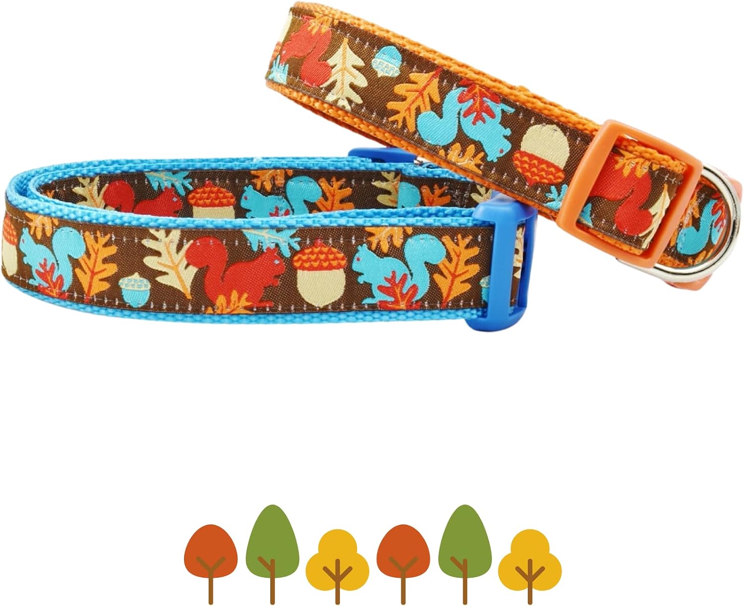 Handmade Jacquard Dog Collars (Autumn Acorn)