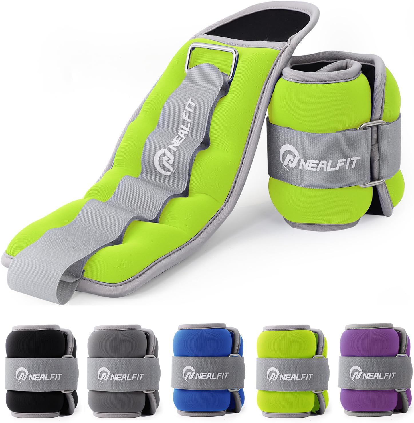 NEALFIT Ankle Weights for Men Women Kids, Leg Arm Wrist Weights with Adjustable Strap for Running, Gymnastics, Aerobics,Gym, Fitness
