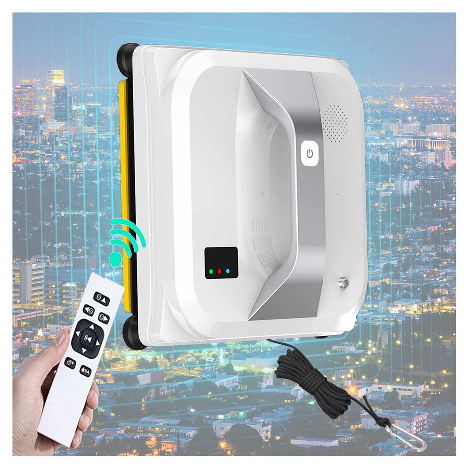 Robot Nettoyeur de vitres Automatique, Nettoyeur de vitres, Forte Aspiration 2200pa, pour fenêtres intérieures et extérieures, Verre, marbre, carrelage