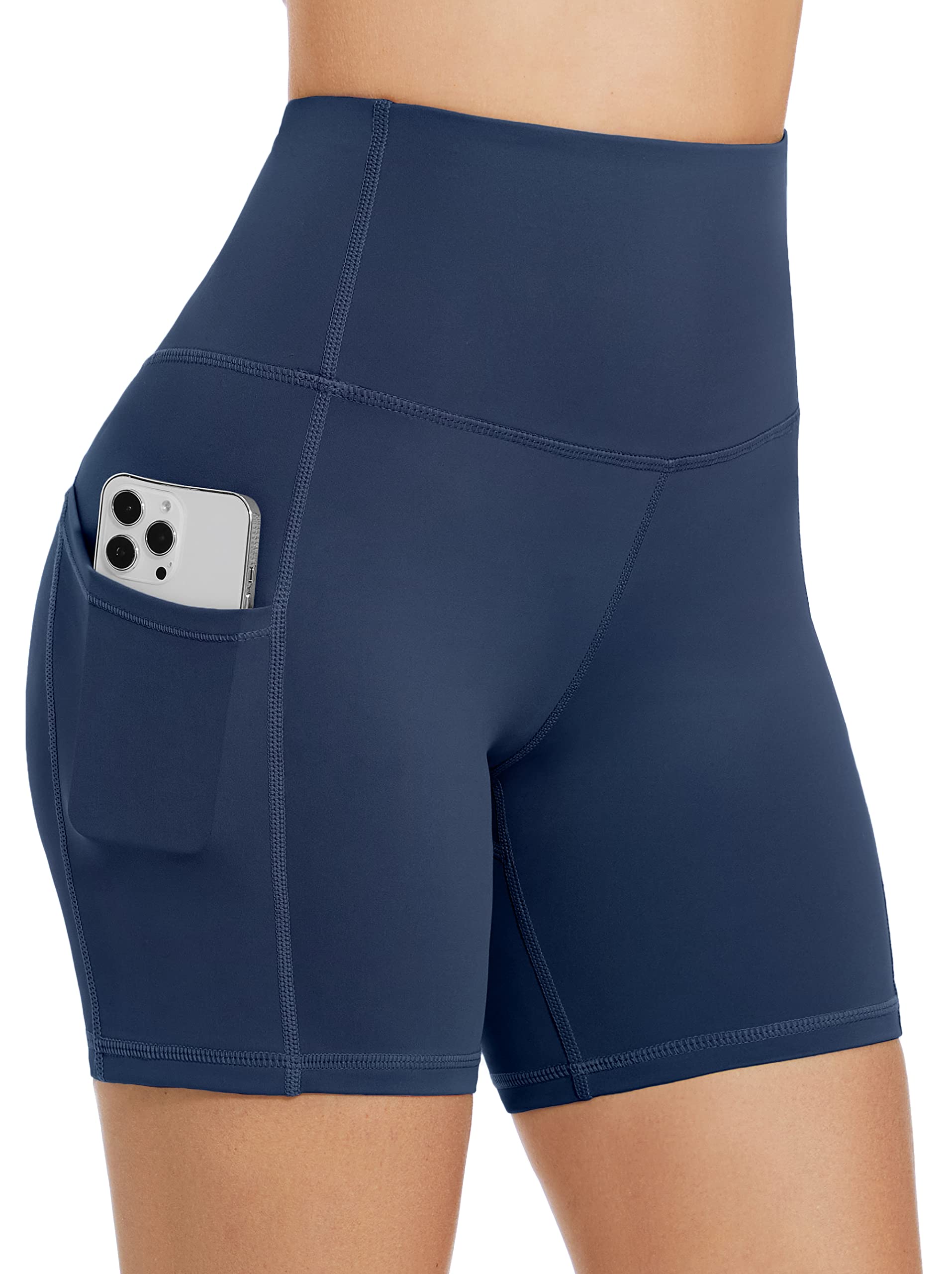 Custer's Night High Waist Out Pocket Yoga Short Tummy Control Workout Running 4 Way Stretch Yoga Leggings