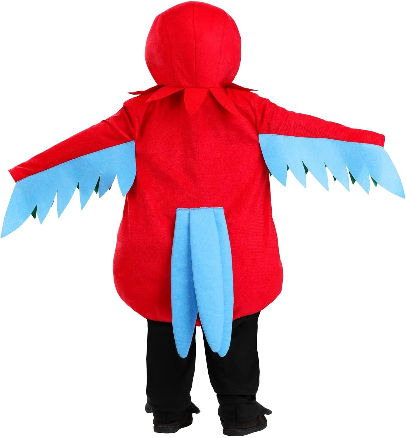 Toddler Squawking Parrot Costume for Kids Includes Hooded Jumpsuit with Wings and Boot Covers for Halloween Dress Up