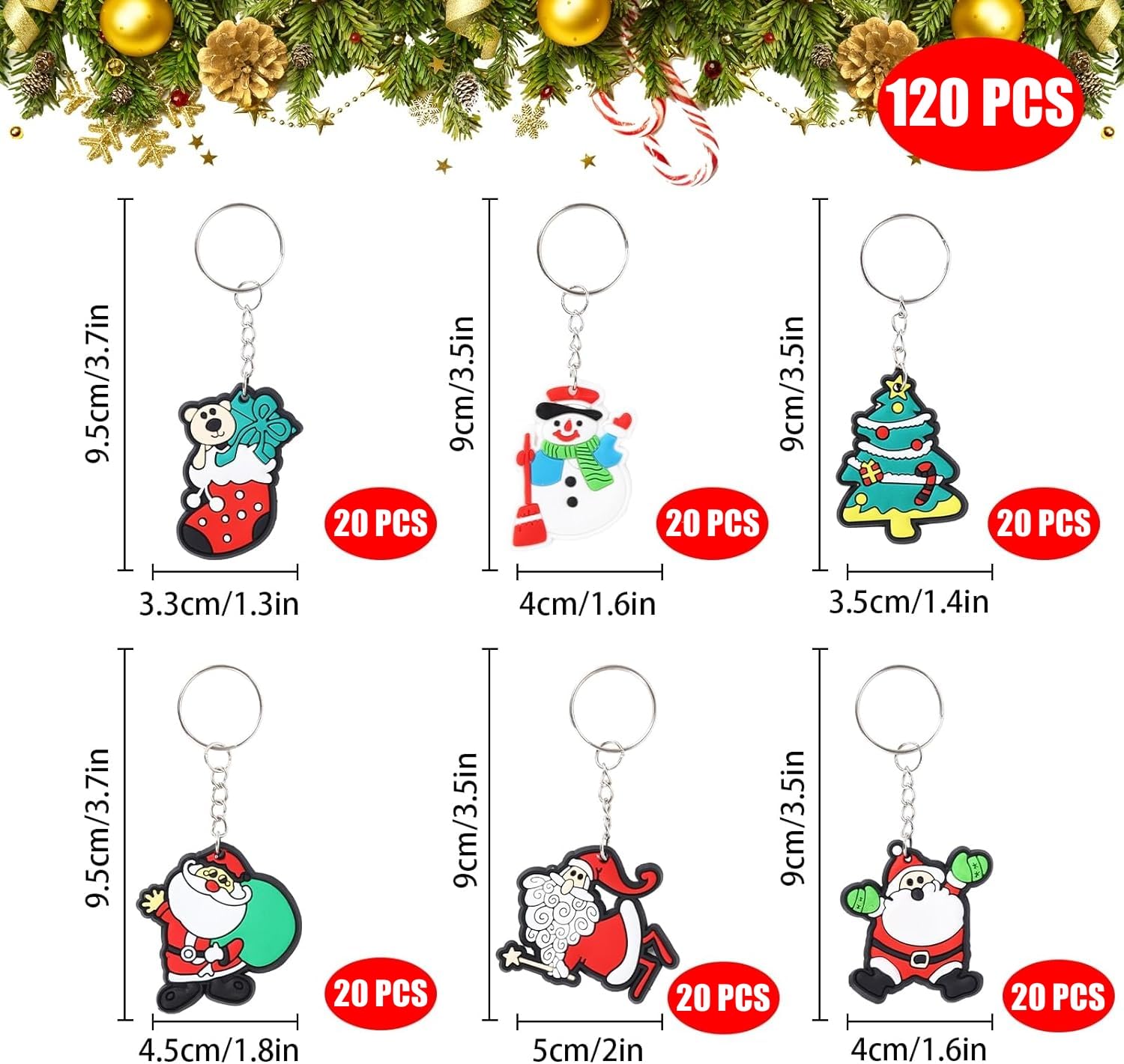 LATERN 120Pcs Christmas Keychains - Image 4
