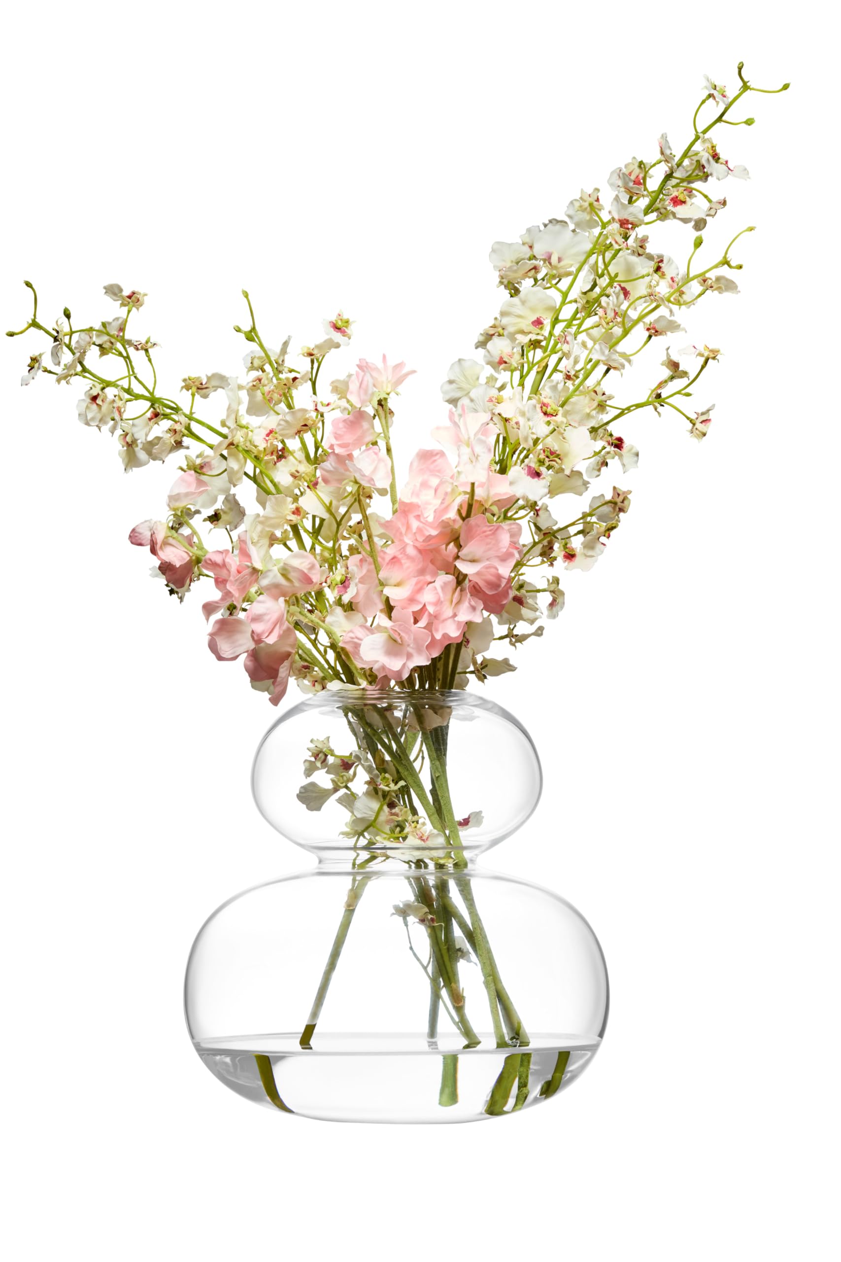 Vase transparent Eclipse grand format en verre pour composition florale moderne