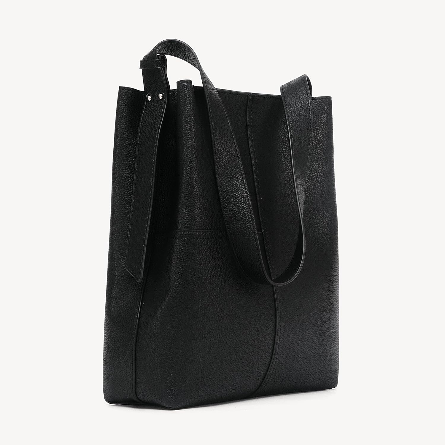 NEWBELLA Women's Vegan Leather Structured Bucket Bag | Lightweight, Everyday Purse, Multiple Pockets, Zipper Closure