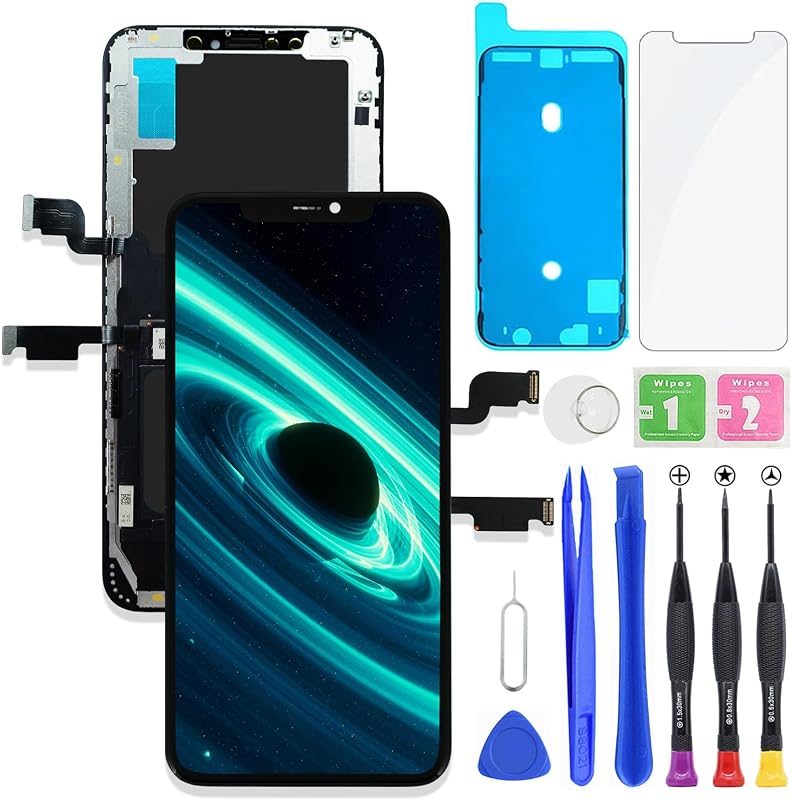 for iPhone Xs Max LCD Display FHD Screen Replacement 3D Touch Digitizer Frame Full Assembly with Repair Tools Kit for 6.5 inch A1921, A2101, A2102, A2104+Waterproof Adhesive+Screen Protector