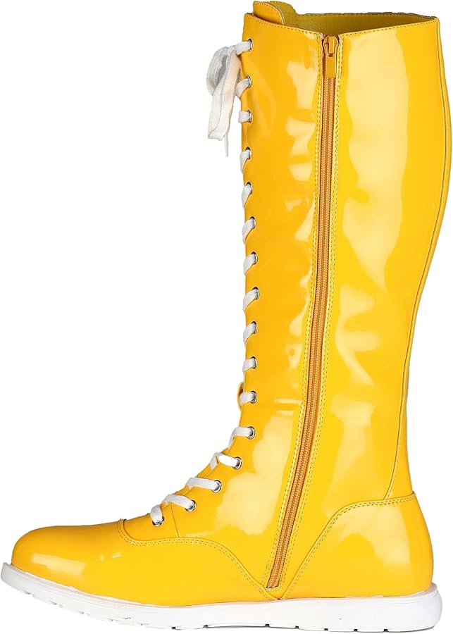 Amazon.com: Yellow Wrestling Costume Adult Boots - Faux Patent Amazon.com: Yellow Wrestling Costume Adult Boots - Faux Patent