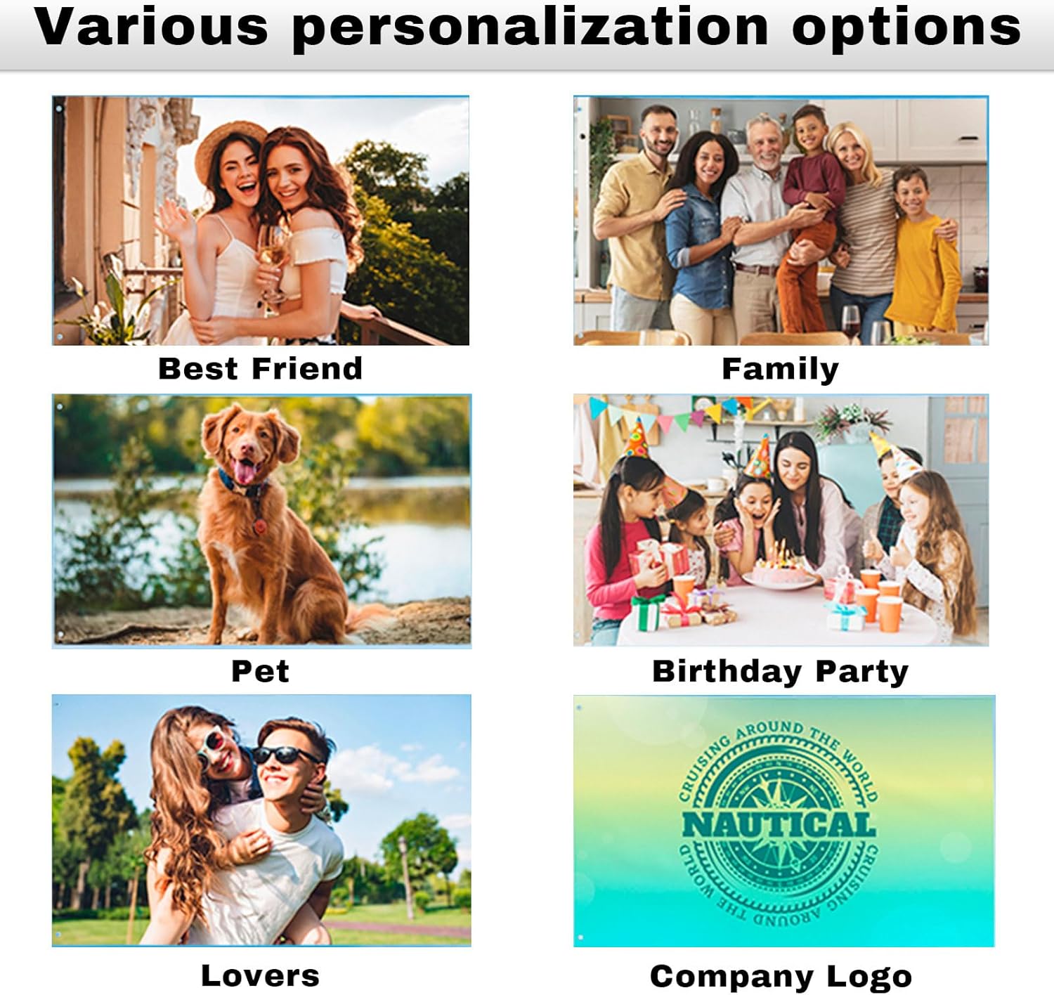 Custom Flags Double Sided - Personalised Flags - Make Your Own Text/Image/Logo, 2x3ft/3x5ft/4x6ft/5X8ft Add Your Own Image/Text/Logo for Garden Outdoors Décor,Camping Flag Yard Sign (3x5Ft(90x150cm)) - Image 5