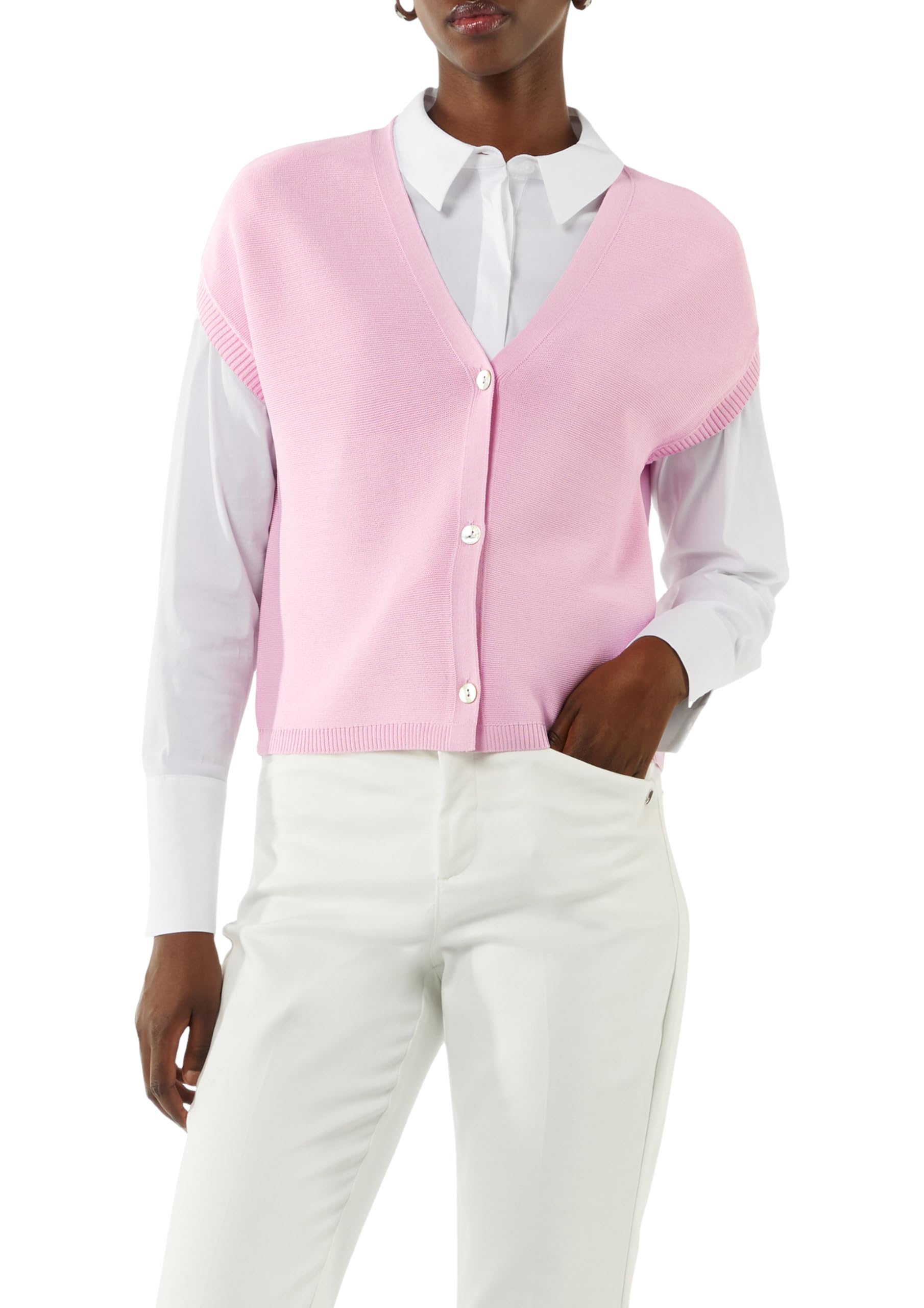 Comma Women's 2157457 Cardigan, Pink 4074, L