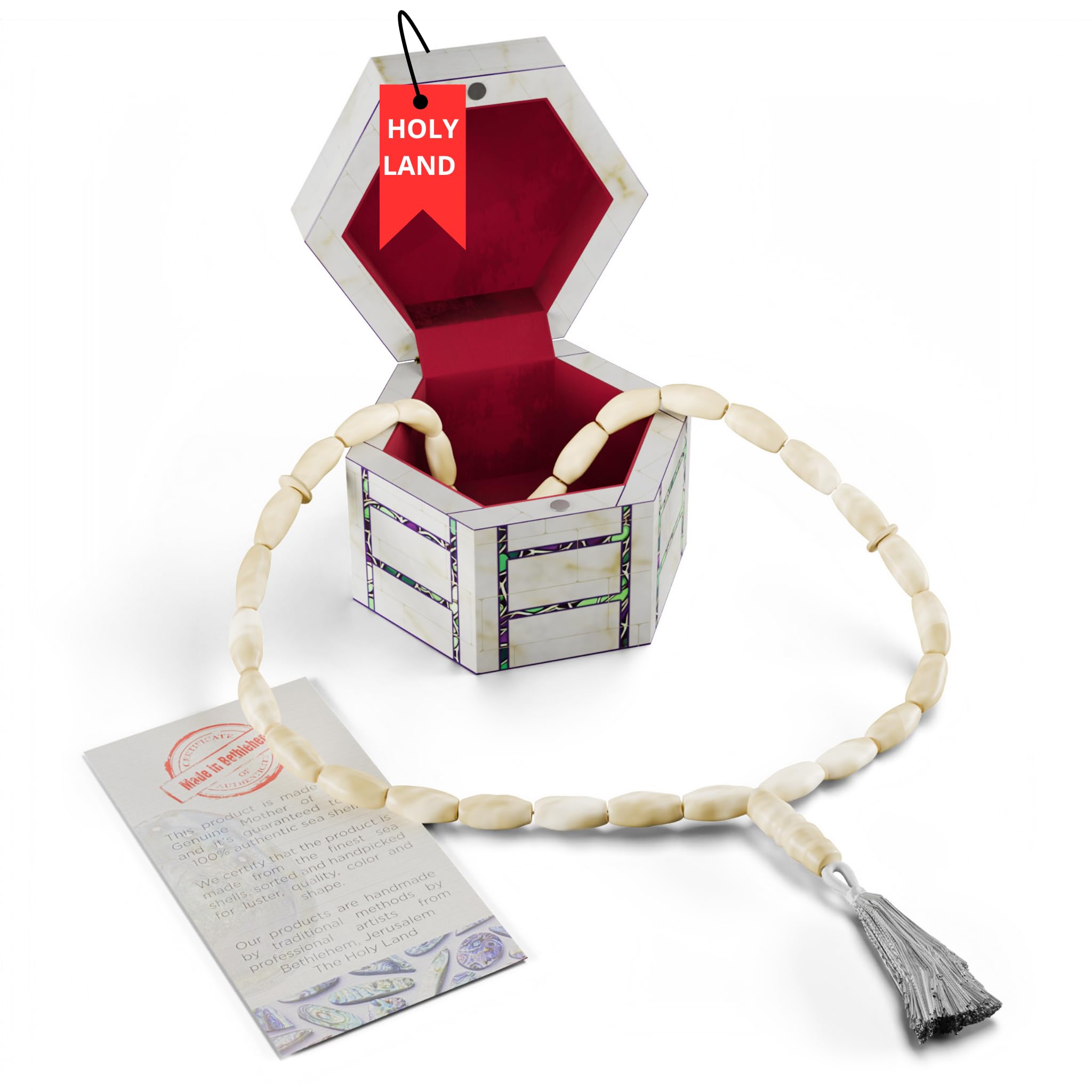 Tasbih 33 Prayer Box Beads Islamic Gifts for Men Holy Land Muslim Jerusalem Quran zikr for dhikr and Imam tesbih Prayer tesbi Palestinian Worry tesbih tasbeeh masbaha begleri Beads Eid Gifts idea.