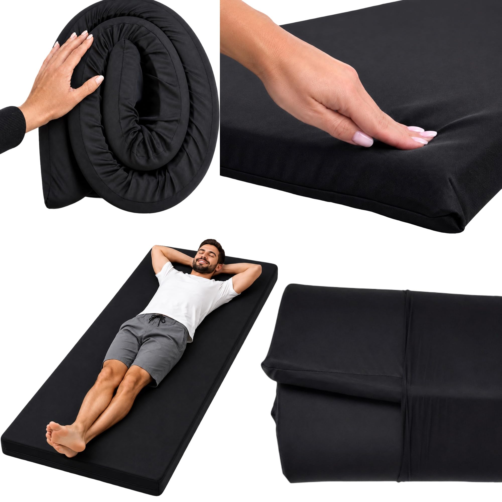 Colchonete Camping Portátil Kiero Solteiro 188x65x5 cm de Espuma D25 Dobrável Grosso pra
