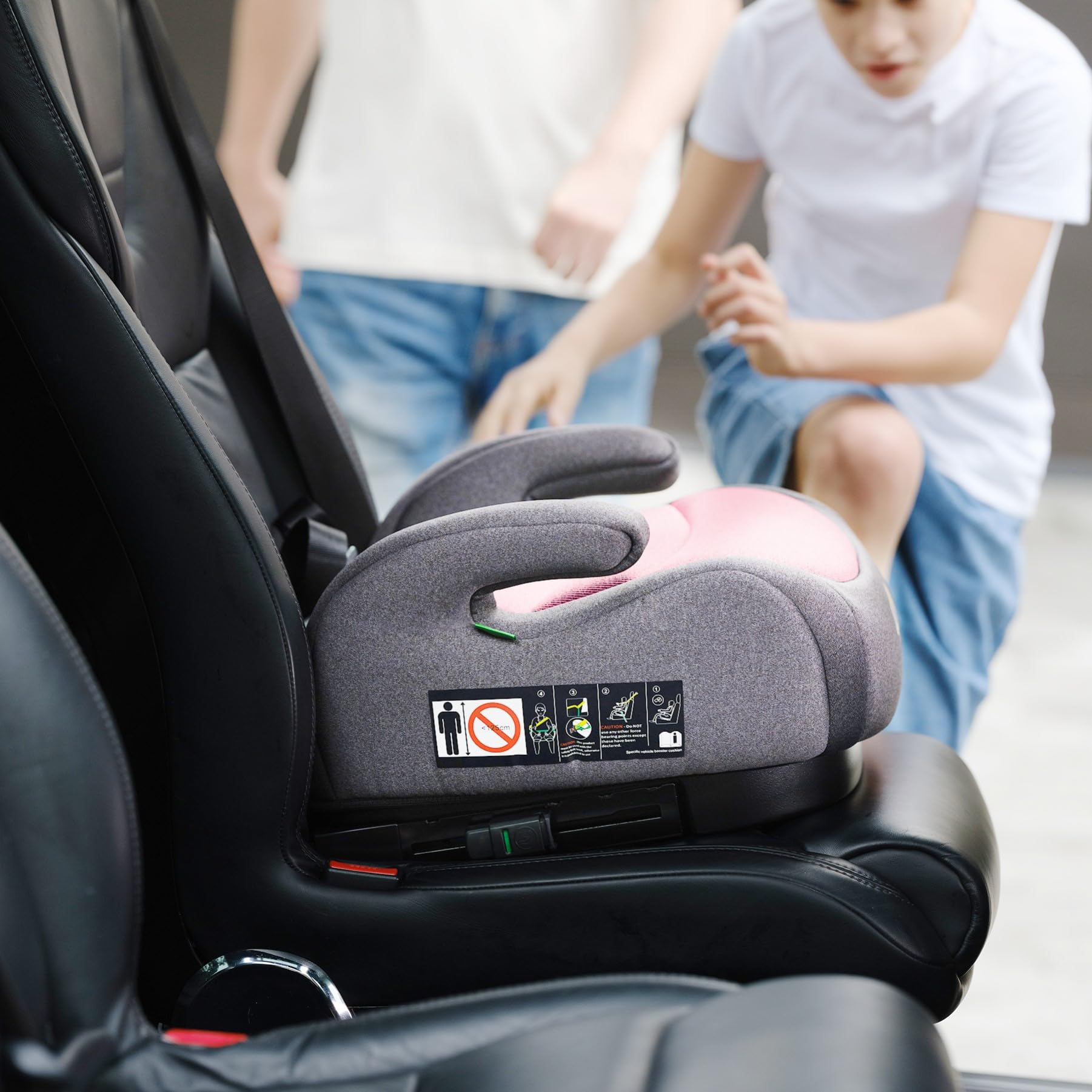 Jovikids Rialzo Auto per Bambini ISOFIX 125-150cm ECE R129, Alzatina Auto Bimbi 15-36 kg, Seggiolino Auto Gruppo 2-3 da 6 a 12 Anni - Rosa