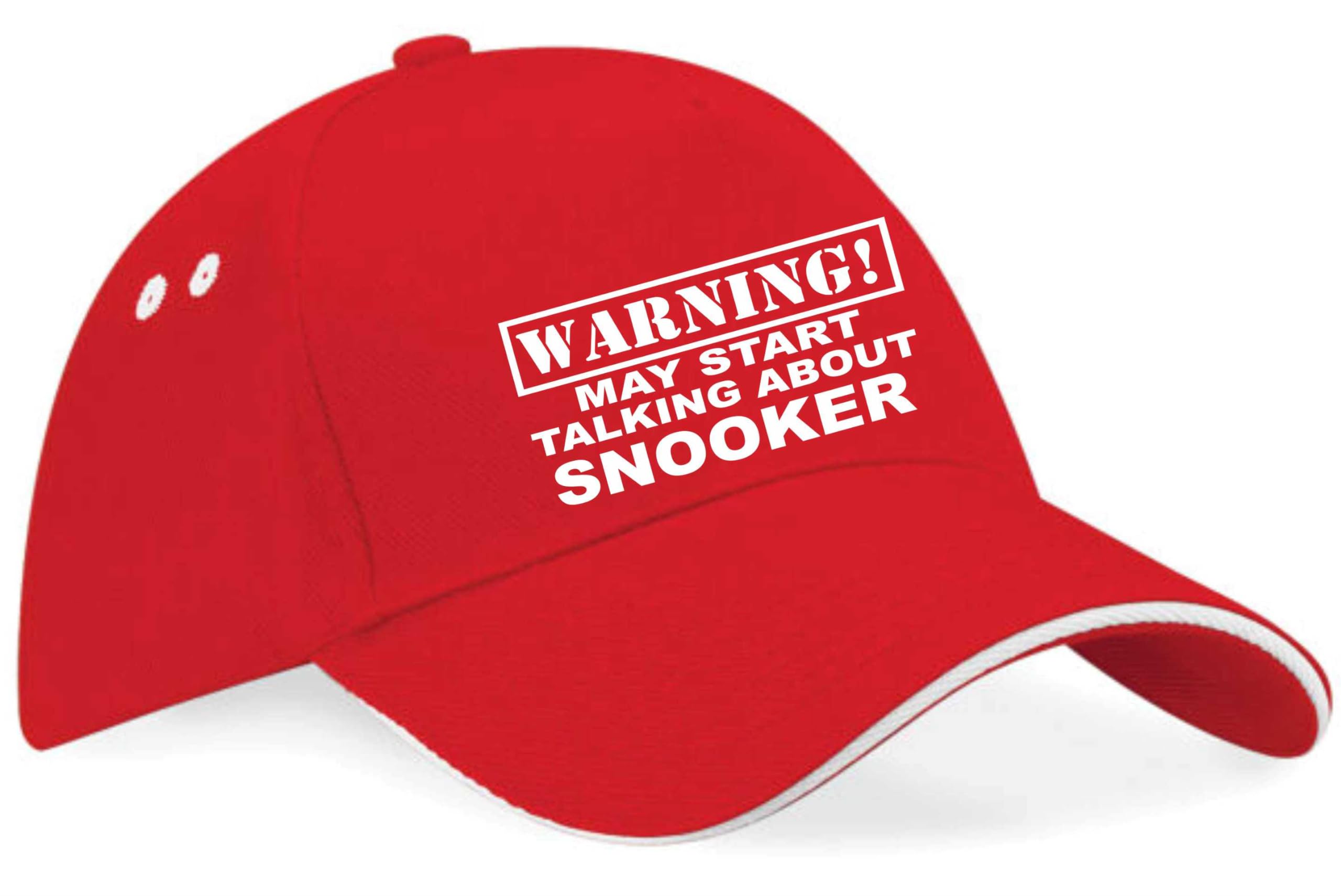 Print4U Warning May Talk About Snooker Baseball Cap Sport Gift for Men & Ladies Red