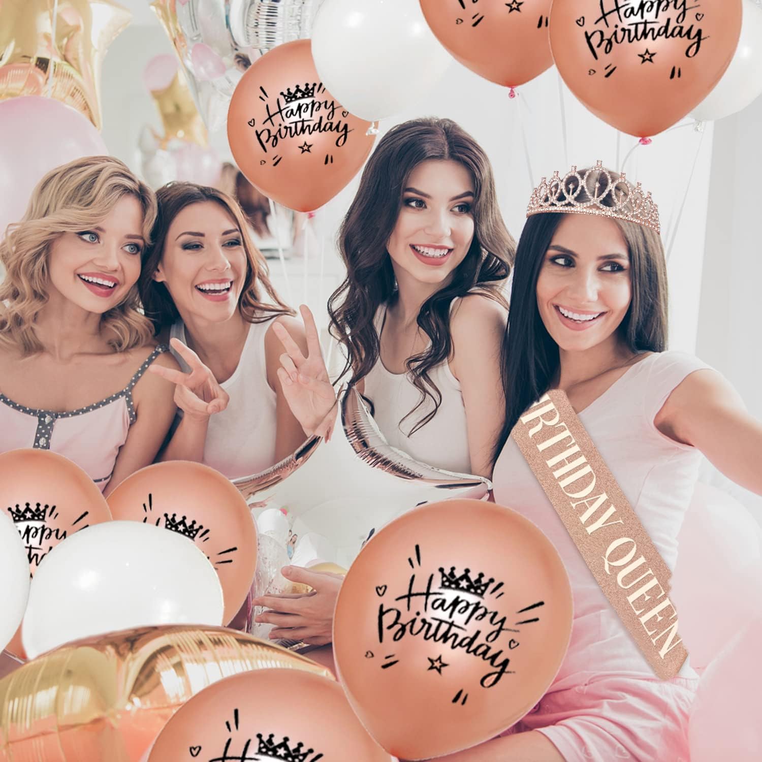 Couronne Anniversaire Fille 8 Ans - Décoration Fête, Cadeau Enfant, Couleur Or Rose (ajustable, Pour Usage Extérieur)