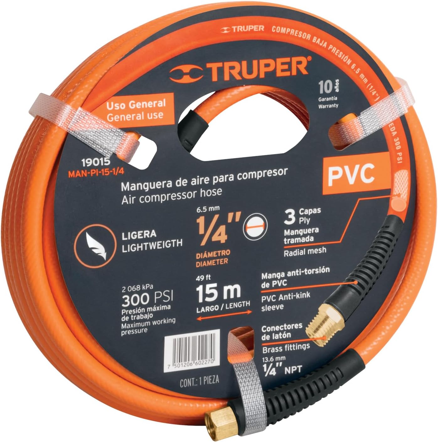 Low Pressure Air Compressor Hose 1/4" X 49'