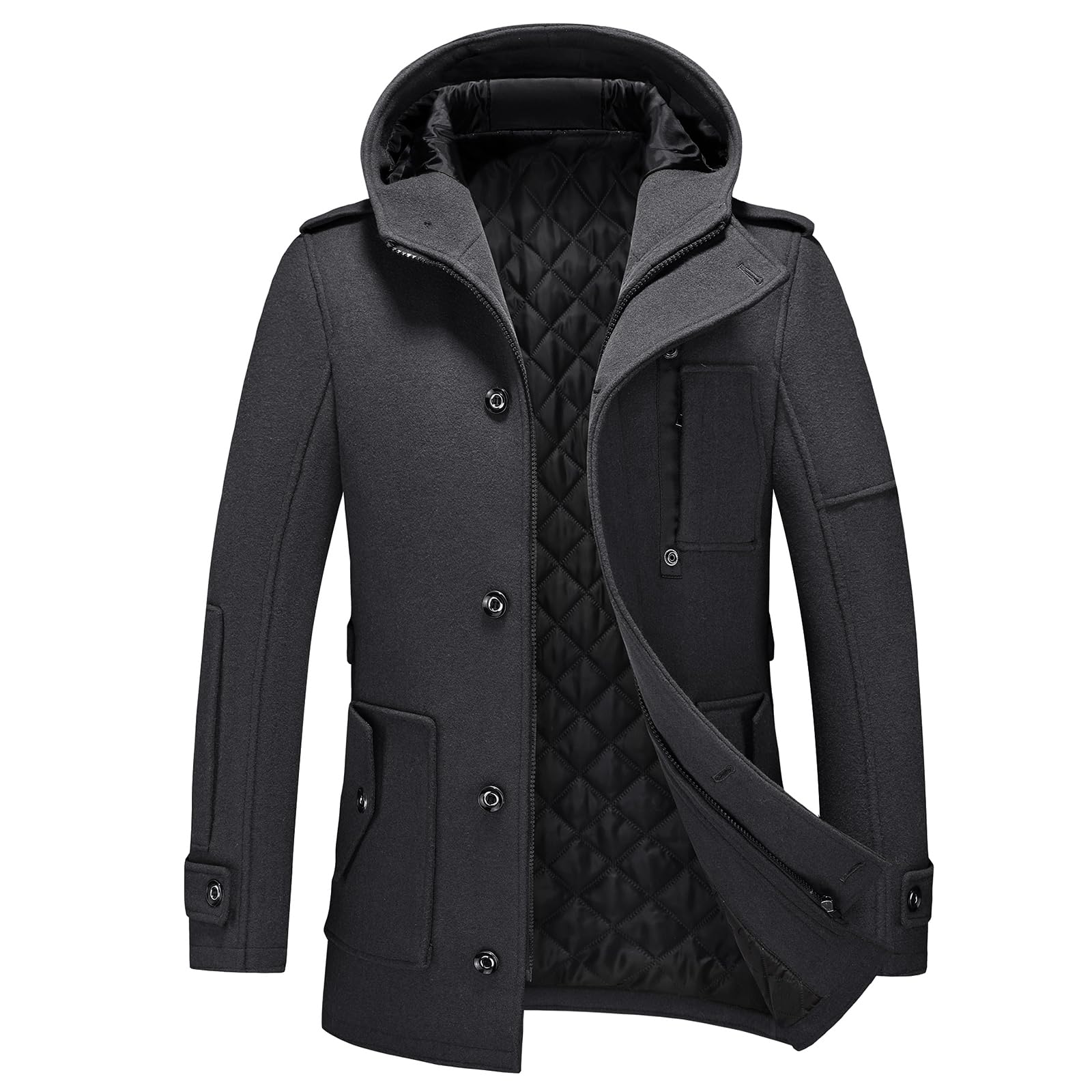 Abrigo De Lana Chaqueta De Chaqueta Elegante Invierno Simple Estilo De