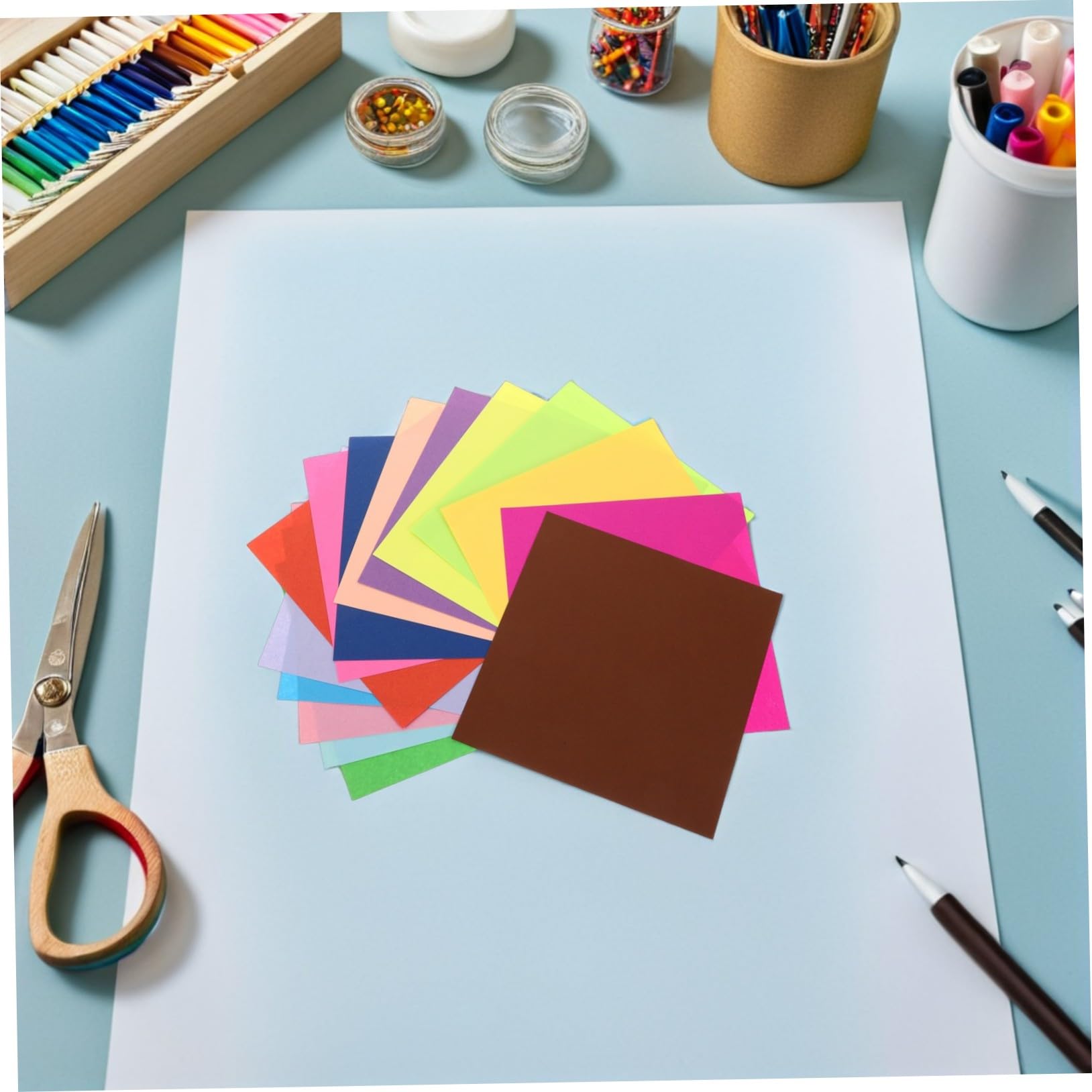 15cm Quadratisches Origamipapier Farbig Doppelseitig Basteln für Kinder 600 Blatt