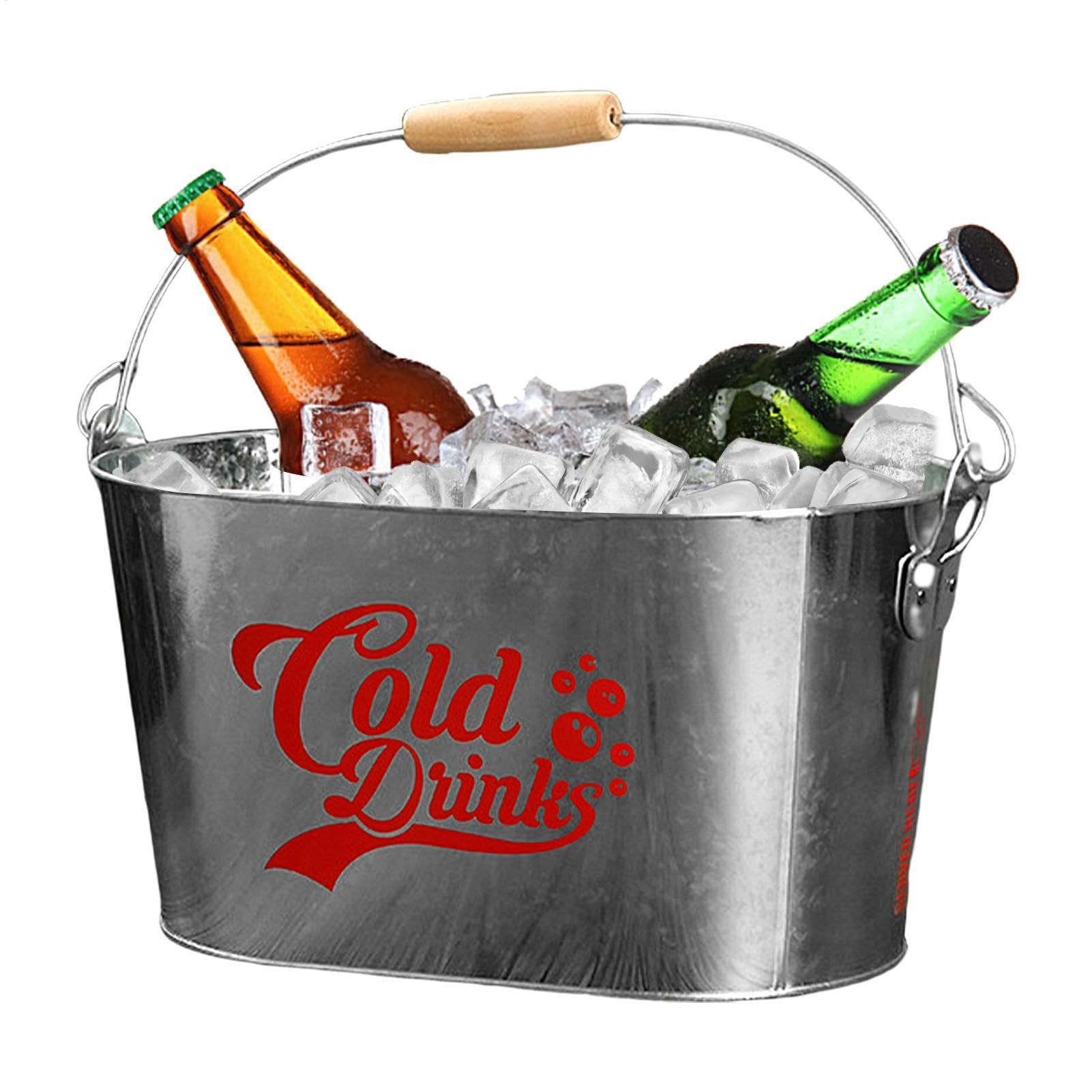 Seau rétro en fer pour cocktails et fêtes de famille pour garder les boissons fraîches