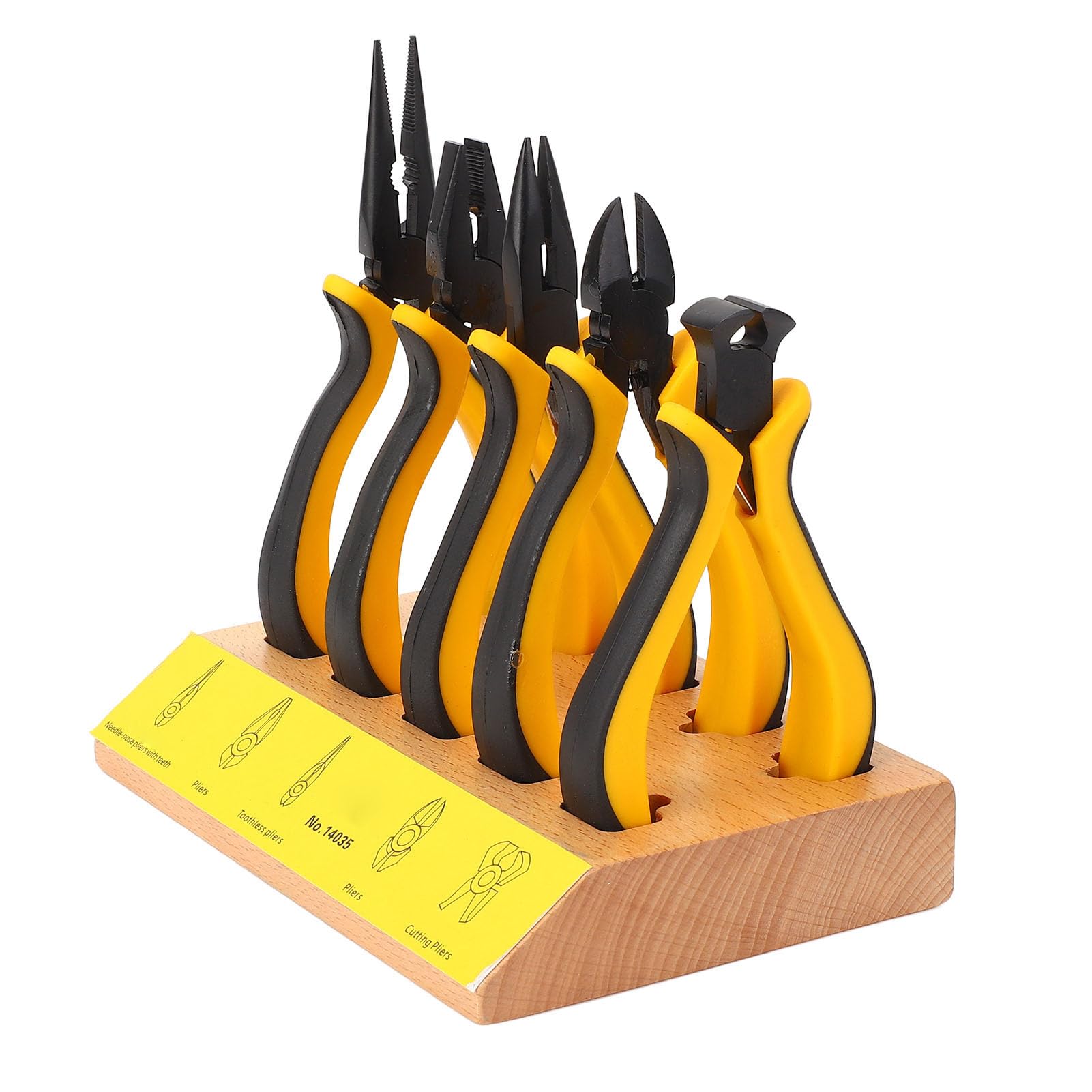 Schmuckzangen-Set, legierter Stahl, Gummi, 10,2 cm, Ohrring-Bastelzangen-Set mit Holzsockel, professionelles Schmuck-Reparatur-Werkzeug für Uhrmacher, Juweliere