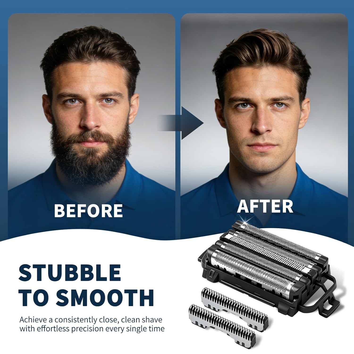 5-Blade Replacement Blades Compatible with WES9032P Replacement Blades，Panasonic Arc 5 ES-LV97, ES-LV67, ES-LV95, ES-LV65, ES-LV90, ES-LV50 and More Shavers (1 Pack)