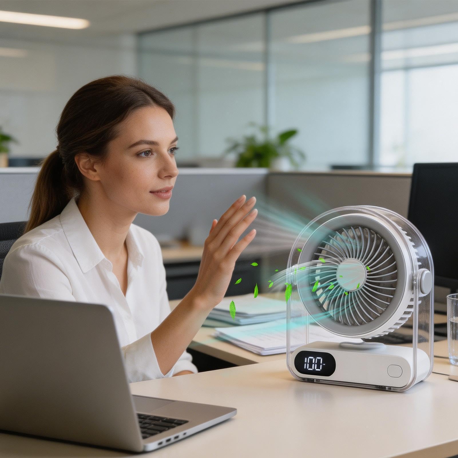ventilatore da scrivania – USB ricaricabile 5 velocità per casa
