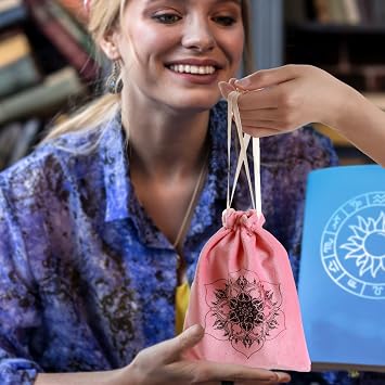 Myripoly Pink Tarot Cards Deck Set for Beginners with Meanings On Them-Tarot Card with Guidebook-(Free Velvet Tarot Bag Pouch)