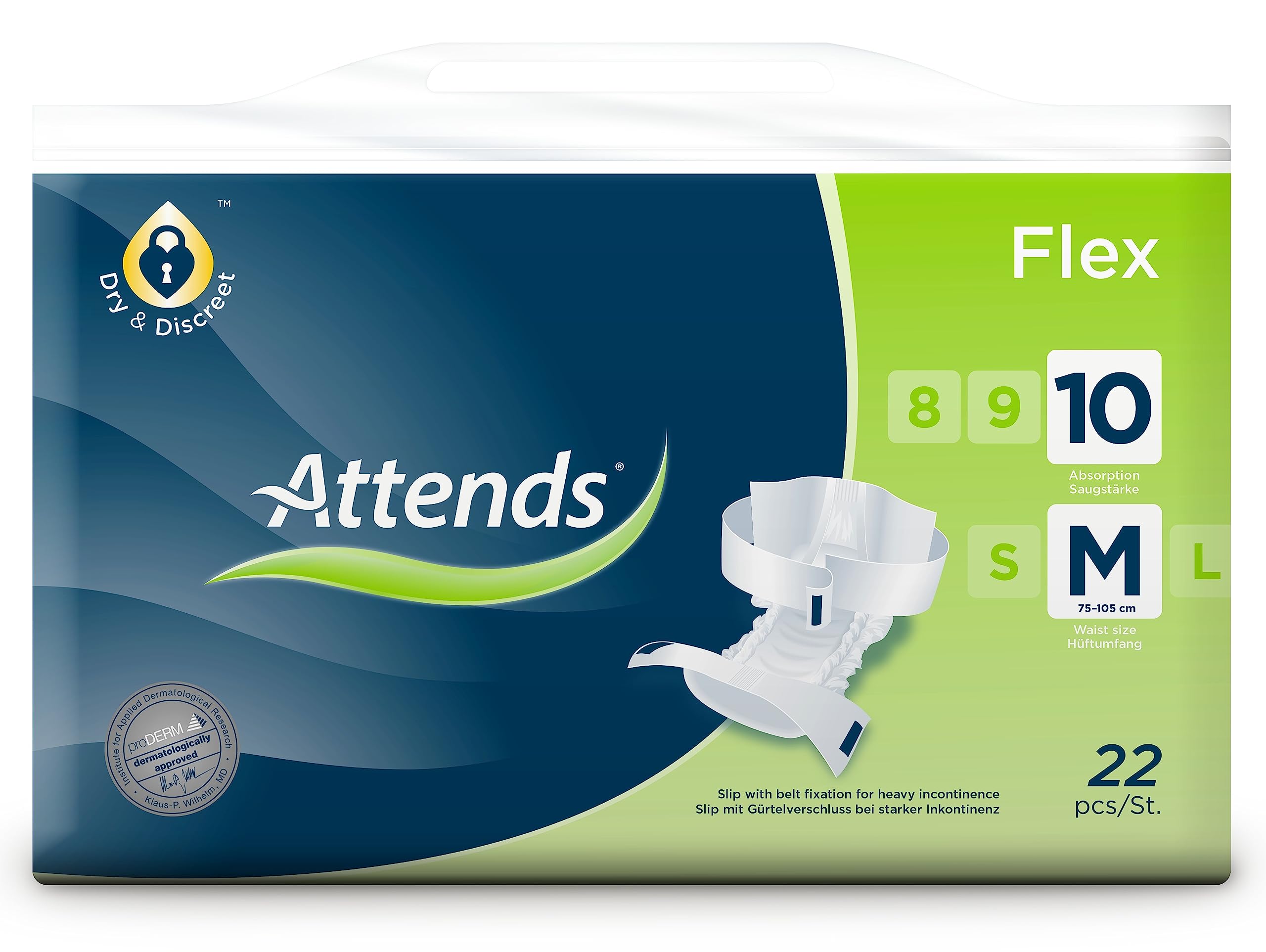 Attends FLEX 10M, Inkontinenz-Produkt, bei vollständiger Harn- und Stuhlinkontinenz, (4X22)
