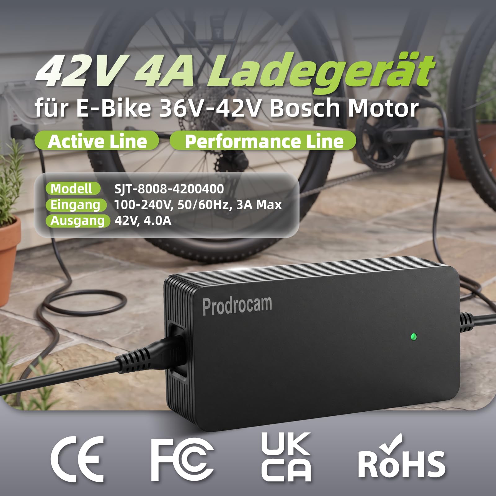 42V 4A E-Bike Ladegerät für Bosch Performance und Active Line